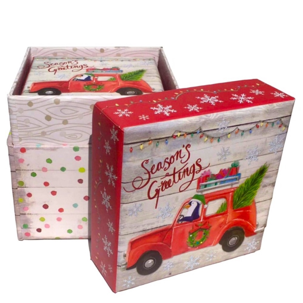Punch Studio - Penguin VW Retro Bug - Cube Nesting Boxes (60732), Red, Set of 2